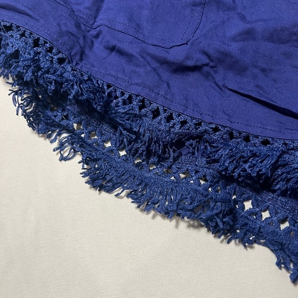 IBTOM CASTLE Navy Blue Fringe Hem Shorts – Size Large (NWT) - Picture 2 of 9
